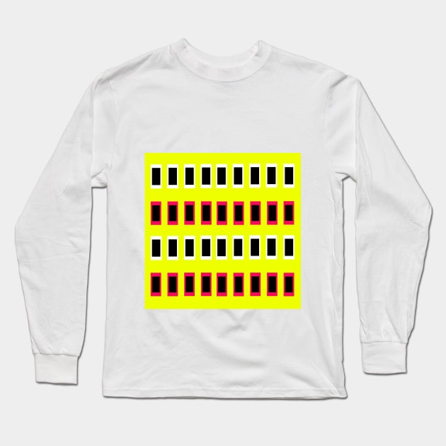 Colorful Pink Yellow Square Pop Art Long Sleeve T-Shirt by Le Avryl Fleur Boutique